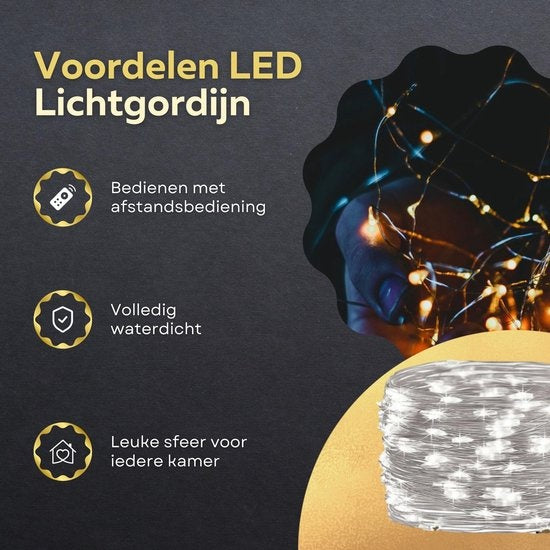 Giftmas LED Lichtgordijn – Kerstverlichting voor Buiten & Binnen – Inclusief Afstandsbediening - 300 LED's – 3x3m