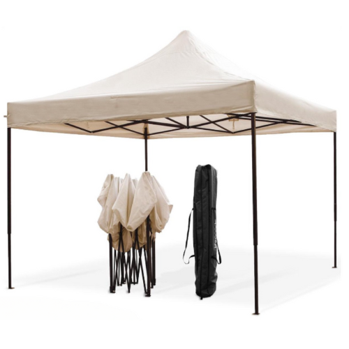 LifeGoods Tuintent Paviljoen 3x3 m opvouwbaar Beige