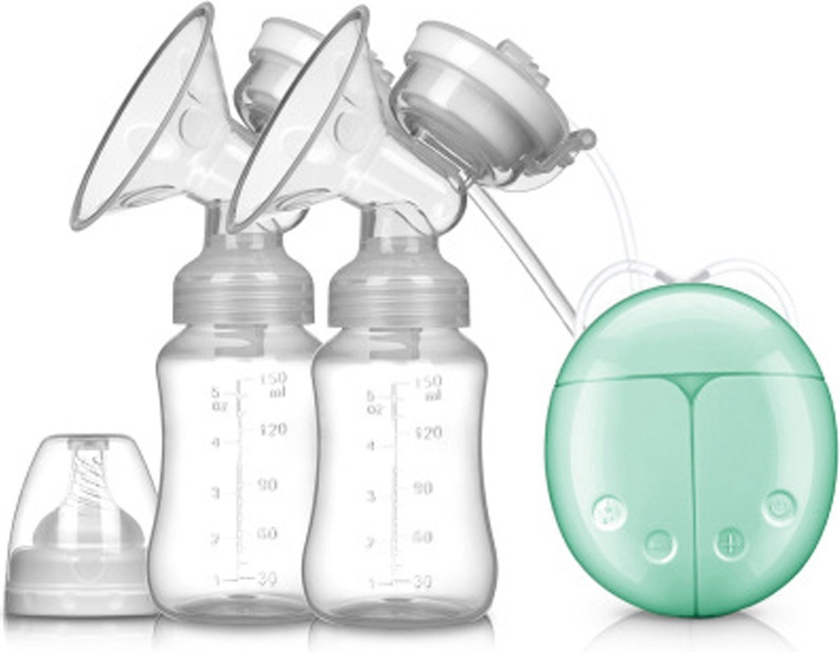Fuegobird Elektrische Borstkolf - Dubbele Elektrische Borstkolf - Comfort Kolfset - 2X Babyfles/Kolf - 100% BPA-Vrije Borstpomp - 150 ml