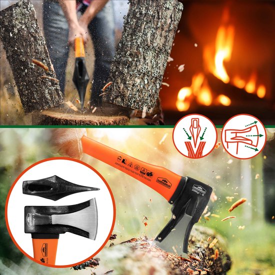 Kliefhamer 3kg en hakbijl 37cm met fiber steel - set van 2 stuks