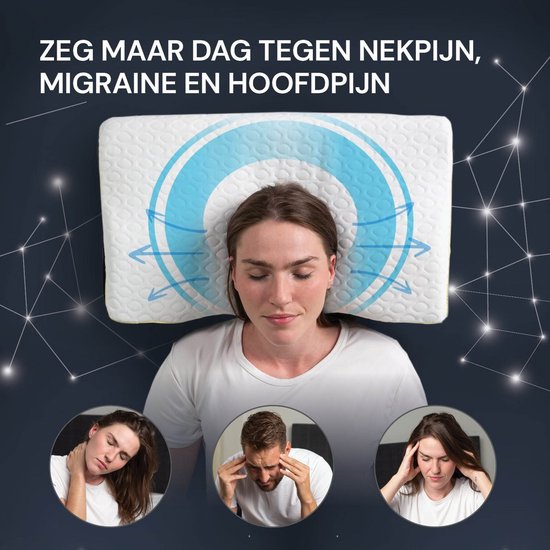Vitapur Hoofdkussen - Anti Snurk - Hoofdkussen Nekklachten - Anti-Snurk Kussen - Nekpijn - Snurken - Hoofdkussen 40x60 cm