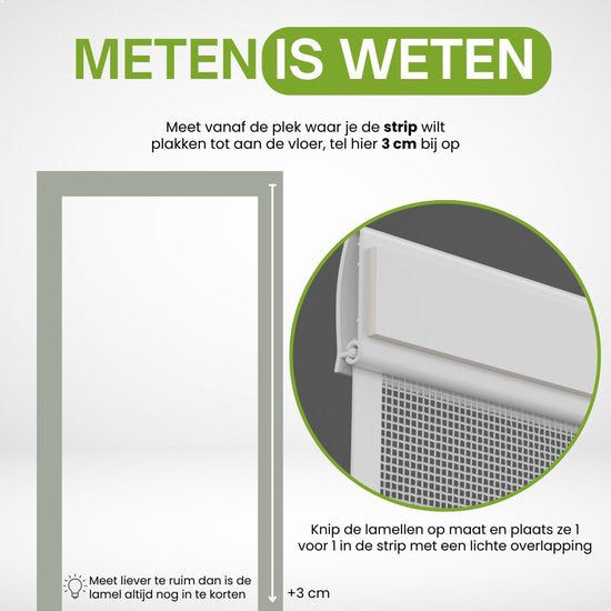 O'DADDY® Vliegengordijn Lamellenhor - 100x260 cm - Deurgordijn - Hordeur - Aanpasbaar Ontwerp - Glasvezel - Deurhor Wit