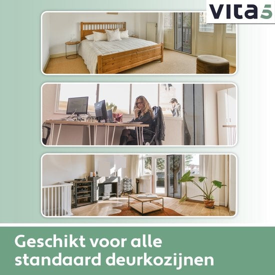 Vita5 Magnetisch Vliegengordijn 90x210 cm - Magnetisch Horgordijn Zwart - Deurgordijn Plastic voor Vliegen - Hordeur