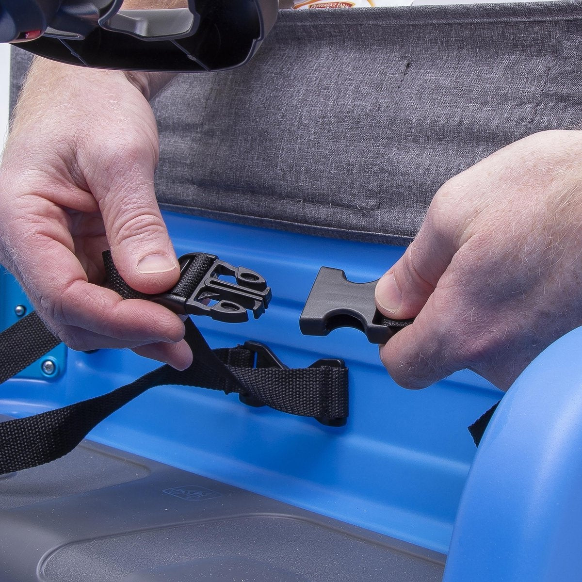 Step2 looppauto Side-By-Side Push Around SUV in Blauw - Duwauto voor 2 kinderen - Luifel voor schaduw - Loopauto met duwstang & luifel - Voor kinderen vanaf 2 jaar