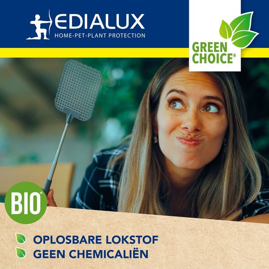 Edialux Vliegenval navulling met wateroplosbare lokstof, natuurlijke vliegenlokker, milieuvriendelijke insectenval navulling voor buitengebruik, herbruikbare navulling voor tuin, stal en terras, tot 20 weken bescherming