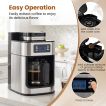 Northix Koffiezetapparaat met Bonenmaler - 8 Kopjes - 1 L - Timer - Zwart/Zilver