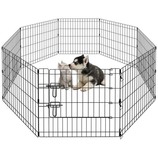 Ceruzo Puppyren – Opvouwbaar – met Deur – 8 Panelen 60×60 cm – 480 cm omtrek
