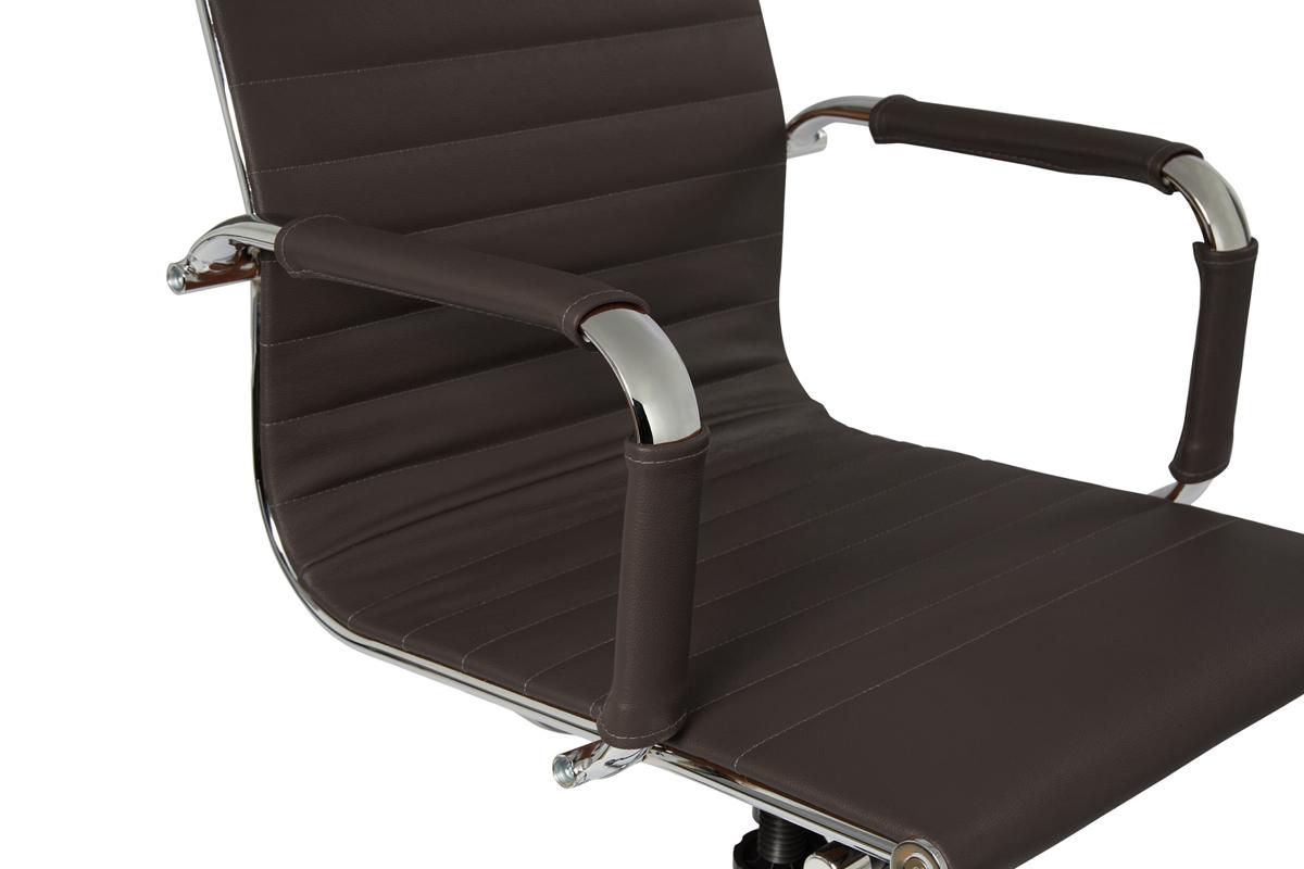 Lifa Living Bureaustoel Oxford - Armleuningen - tot 150 kg - 49-56 cm Zithoogte - Buffelleer Zitting - Metalen Frame - Donkergrijs
