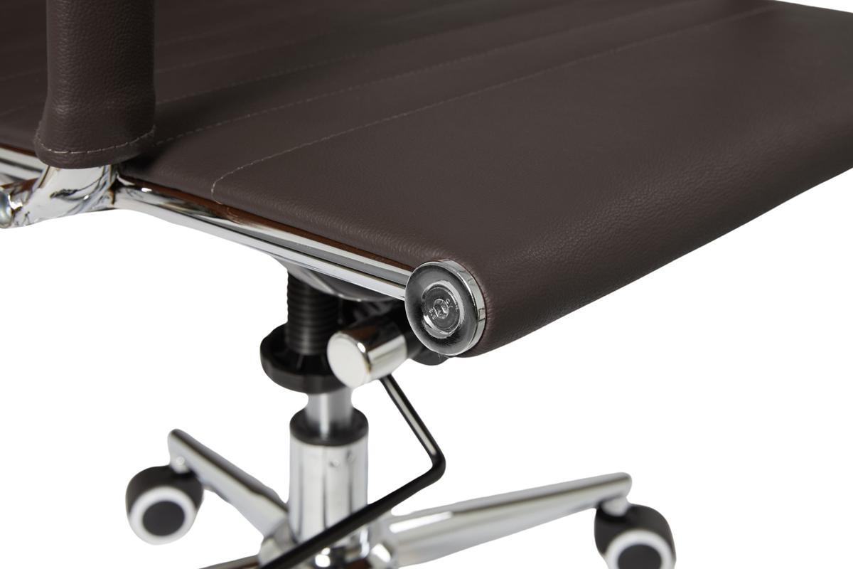 Lifa Living Bureaustoel Oxford - Armleuningen - tot 150 kg - 49-56 cm Zithoogte - Buffelleer Zitting - Metalen Frame - Donkergrijs