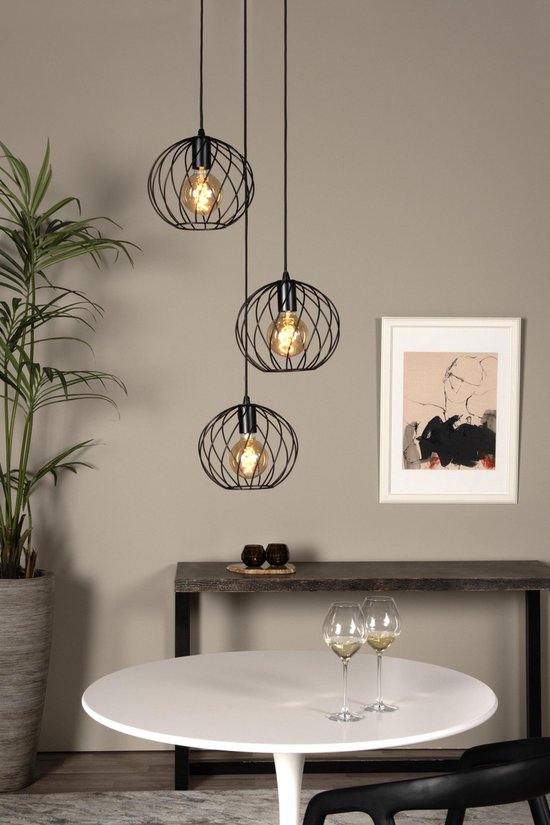 Lucide DANZA - Hanglamp - Ø 50 cm - 3xE27 - Zwart