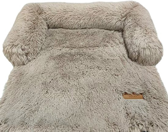By Cee Cee – Hondendeken Voor Bank – 102 x 90 x 16 cm – Voorzien Van Volledig Afritsbare Hoes En Extra Stevige Zijranden – Voor Meubelbescherming – Mokka Polyester
