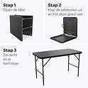 LifeGoods Inklapbare Tafel - 120 cm - Campingtafel - 4 Personen - Vouwtafel - Zwart