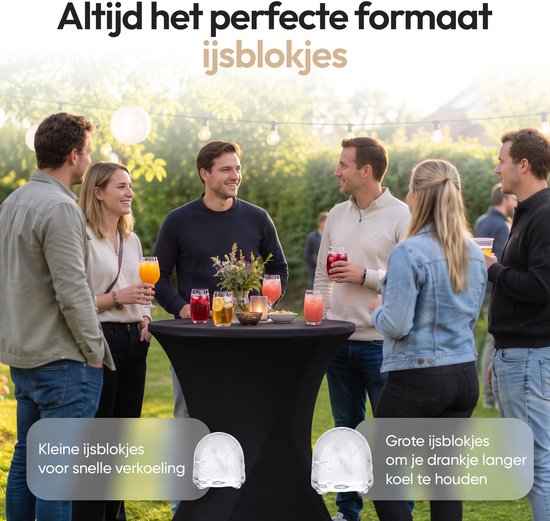 Aviro Ijsblokjesmachine XL - 2L - Met IJsschep - IJsblokjesmaker - 16KG / 24U - Zelfreinigingsfunctie - Zwart