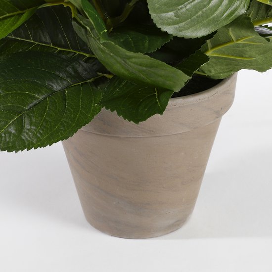 Mica Decorations Kunstplant Hortensia - wit - 45 cm - in pot - Kunstplanten/nepplanten