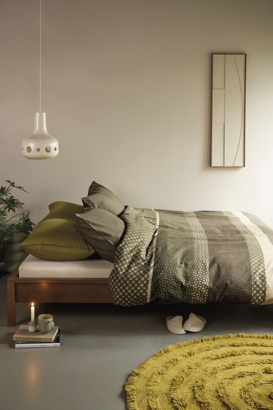 Beddinghouse Fera dekbedovertrek - Tweepersoons - 200 x 200/220 cm - Groen
