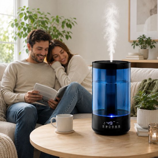 Grundig Luchtbevochtiger HD-1903A - Ultrasone Lucht Bevochtiger 4,3L - met Timer en Nachtlamp - Incl. Afstandsbediening - Zwart