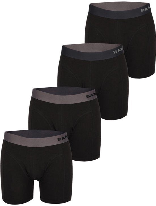 Bamboo Elements - Boxershort Heren - Bamboe - 4 Stuks - Zwart - Ondergoed Heren - Heren Ondergoed - Boxer - Bamboe Boxershorts Voor Mannen
