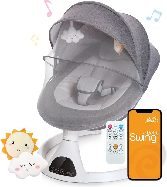 Moxica Wipstoel Elektrisch - Babyschommel - Schommelstoel - Baby Swing - Wipstoeltjes