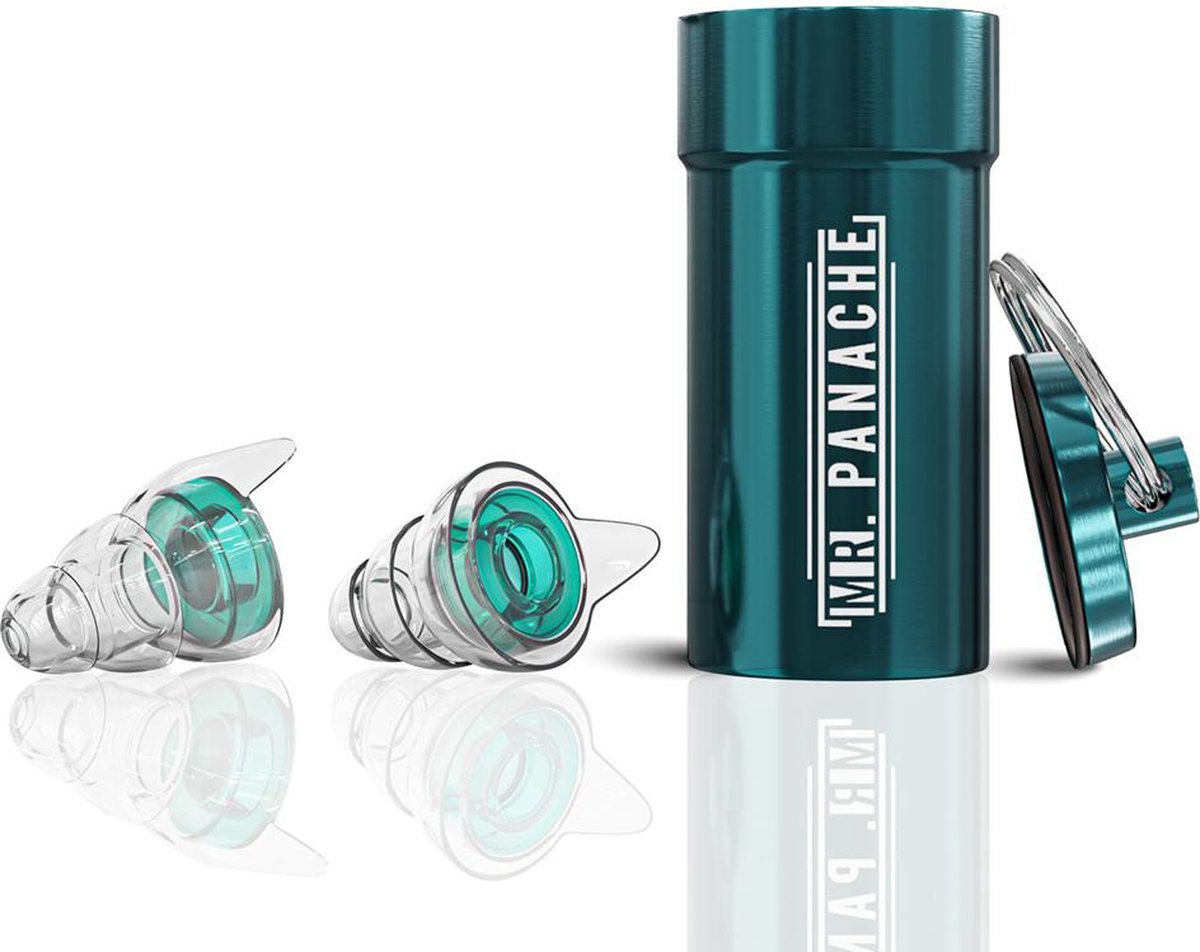 MR. PANACHE Festival Oordopjes - Party Plugs - Optimale Bescherming - Geluidsdempende Oordopjes - Oordoppen Festival - Concert Earplugs - Partyplug - Verbetert Muziekkwaliteit - Gehoorbescherming - Inclusief Handige Opbergcase