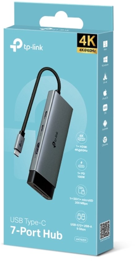 TP-Link UH7020C interface hub USB 3.2 Gen 1 (3.1 Gen 1) Type-C 5000 Mbit/s