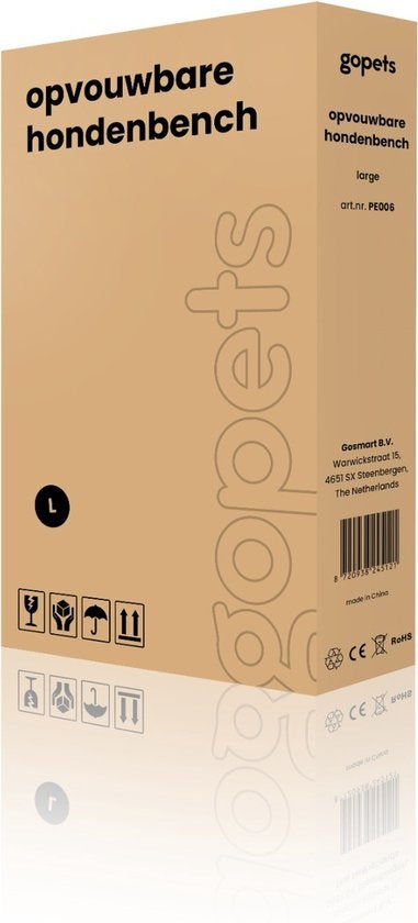 GoPets Hondenbench – Opvouwbaar, 2 Deuren, Incl. Kussen – 91 x 57 x 64 cm – Zwart