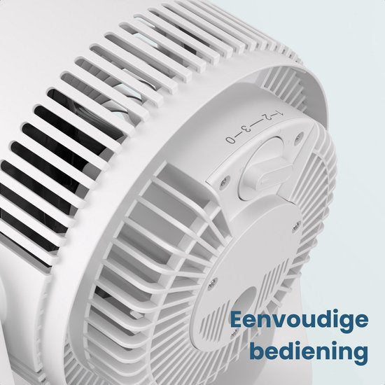 Auronic Tafelventilator - 3 Snelheden - Kleine Ventilator - Vloerventilator - Muurmontage mogelijk - 41db - 90° Oscillatie - 7 Meter Luchtstroom - Wit