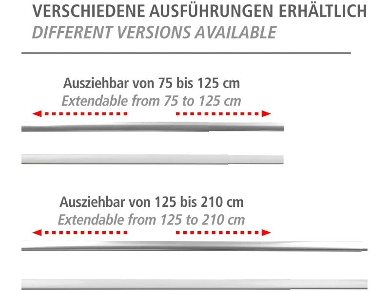 Wenko Era Telescopische Douchegordijnrail 75-125 cm – Wit – Zonder Boren