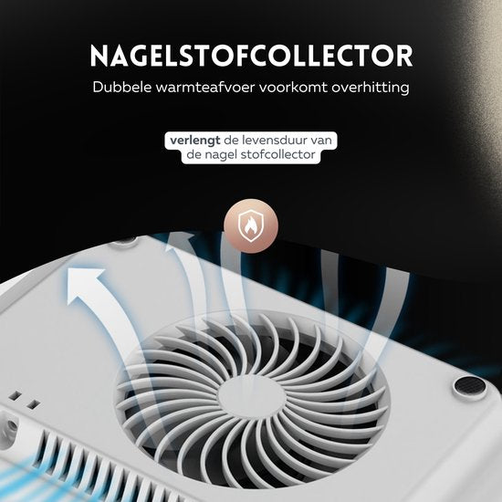 Beeperfect® Nail Dust Collector - Stofafzuiger Manicure - Nagelstofafzuiger - Herbruikbaar Filter - Stil in Gebruik - Draadloos en Oplaadbaar