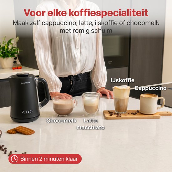 AoraKitchen Melkopschuimer Elektrisch - 5-in-1 - Melkschuimer - 500ML - Touch - Melkopschuimers