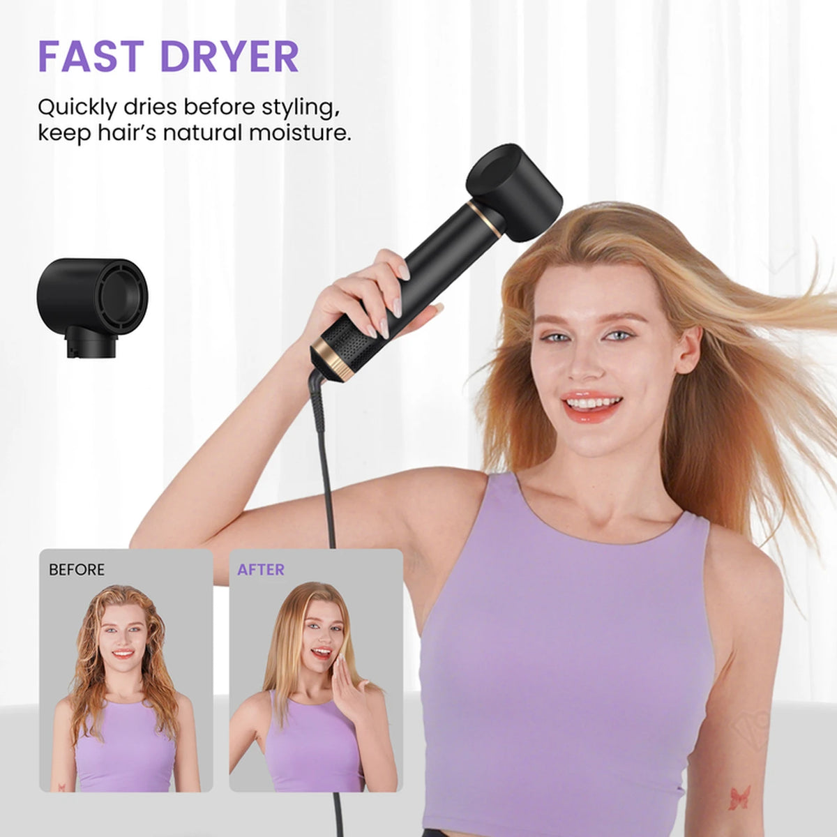 Atopskins 5-in-1 Haarstyler – Föhn, Krultang, Stijlborstel & Warmteborstel