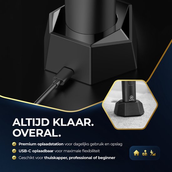 Professionele Draadloze Tondeuse - Beeperfect® - Tondeuse Mannen Hoofdhaar - Haartrimmer - Kapper Haar Machine - Haartondeuse - Trimmer Baard - Trimapparaat - Barber Hair Clipper - Kapper Trimmer - 0.5-19MM