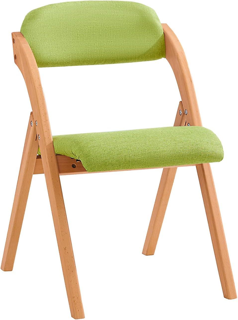 Sobuy - Opvouwbare Houten Stoel - Gewatteerde Opvouwbare Keuken Eetkamer- en bureaustoel - 47 x 57 x 79 cm - Groen