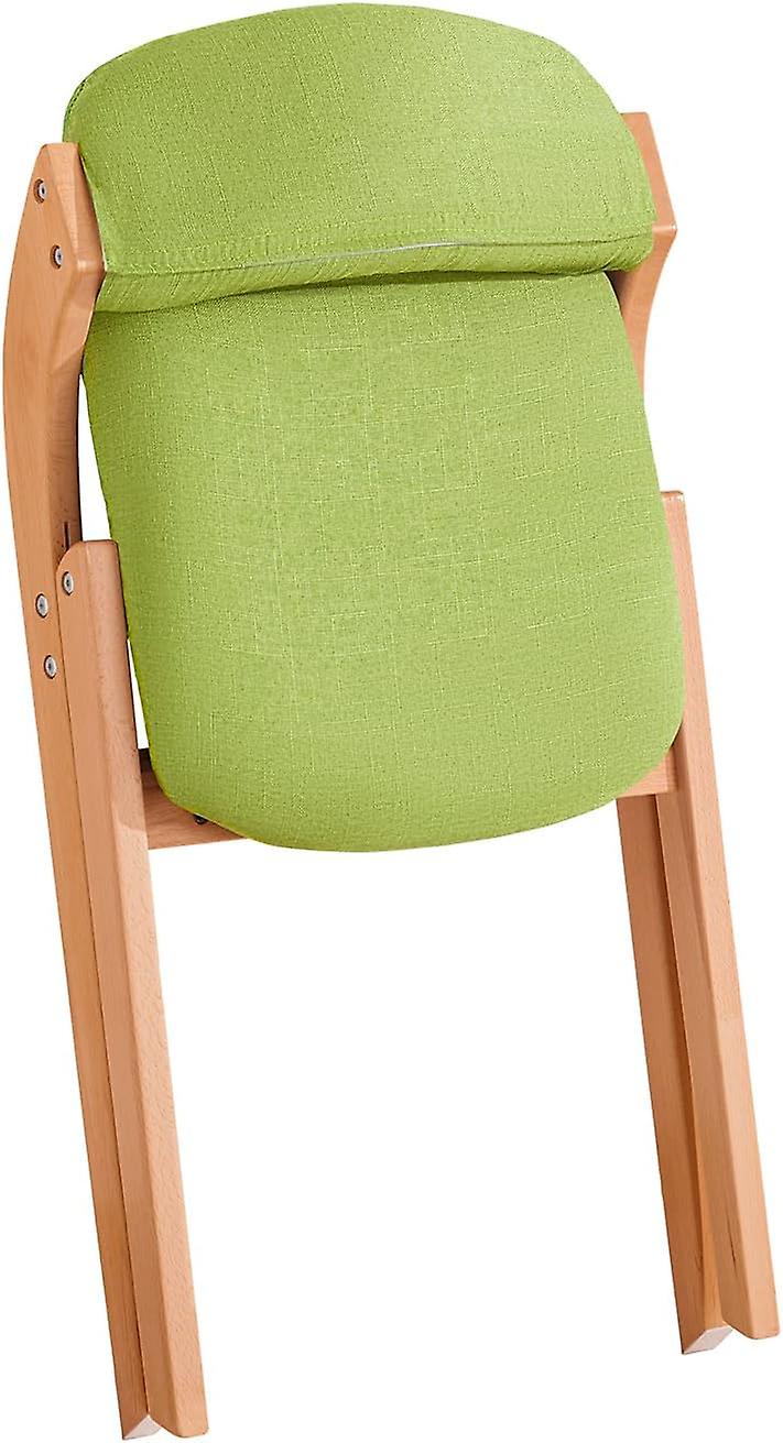 Sobuy - Opvouwbare Houten Stoel - Gewatteerde Opvouwbare Keuken Eetkamer- en bureaustoel - 47 x 57 x 79 cm - Groen