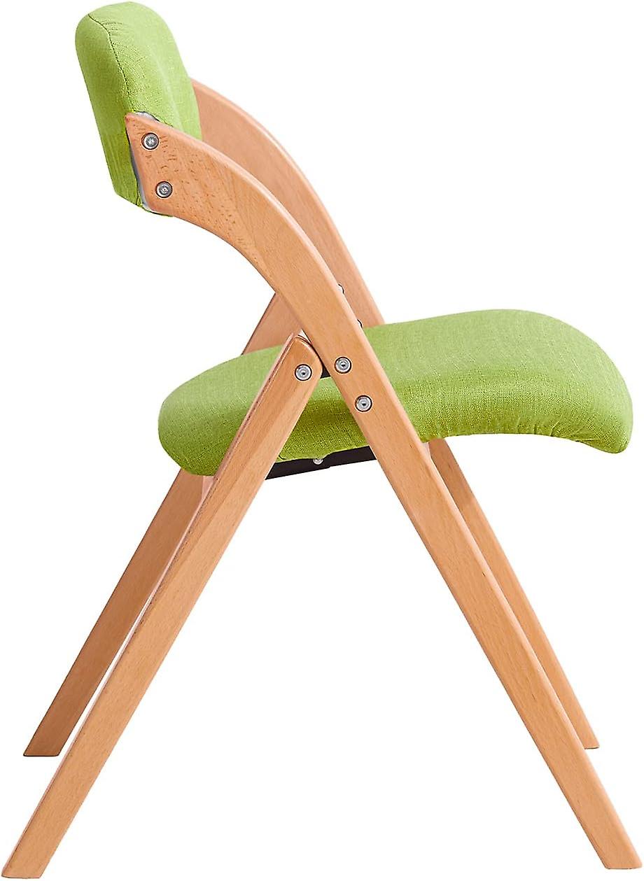 Sobuy - Opvouwbare Houten Stoel - Gewatteerde Opvouwbare Keuken Eetkamer- en bureaustoel - 47 x 57 x 79 cm - Groen
