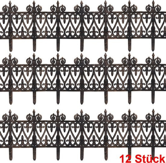 Deuba Borderrand Kunststof – 12 Stuks = 380cm UV-bestendig - Bruin