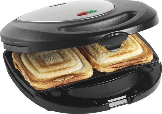 Bestron Tosti apparaat - ASM8010 - 760W - 3-in-1 Tosti's, wafels en grillen - Anti aanbaklaag - Grijs - 5 jaar garantie