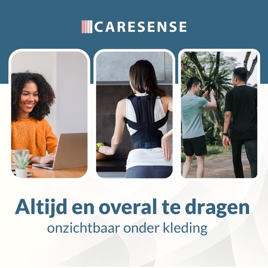Caresense Rugbrace Man & Vrouw verstelbaar - Postuur corrector - Schouderbraces - Houding correctie brace - maat L