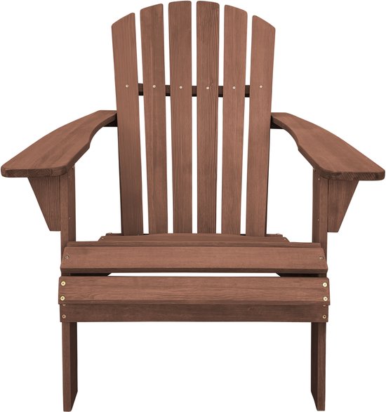 AXI Carmen Adirondack Stoel Coffee – Houten loungestoel met armleuningen – Hoge rugleuning - 90,5x78,4x93cm