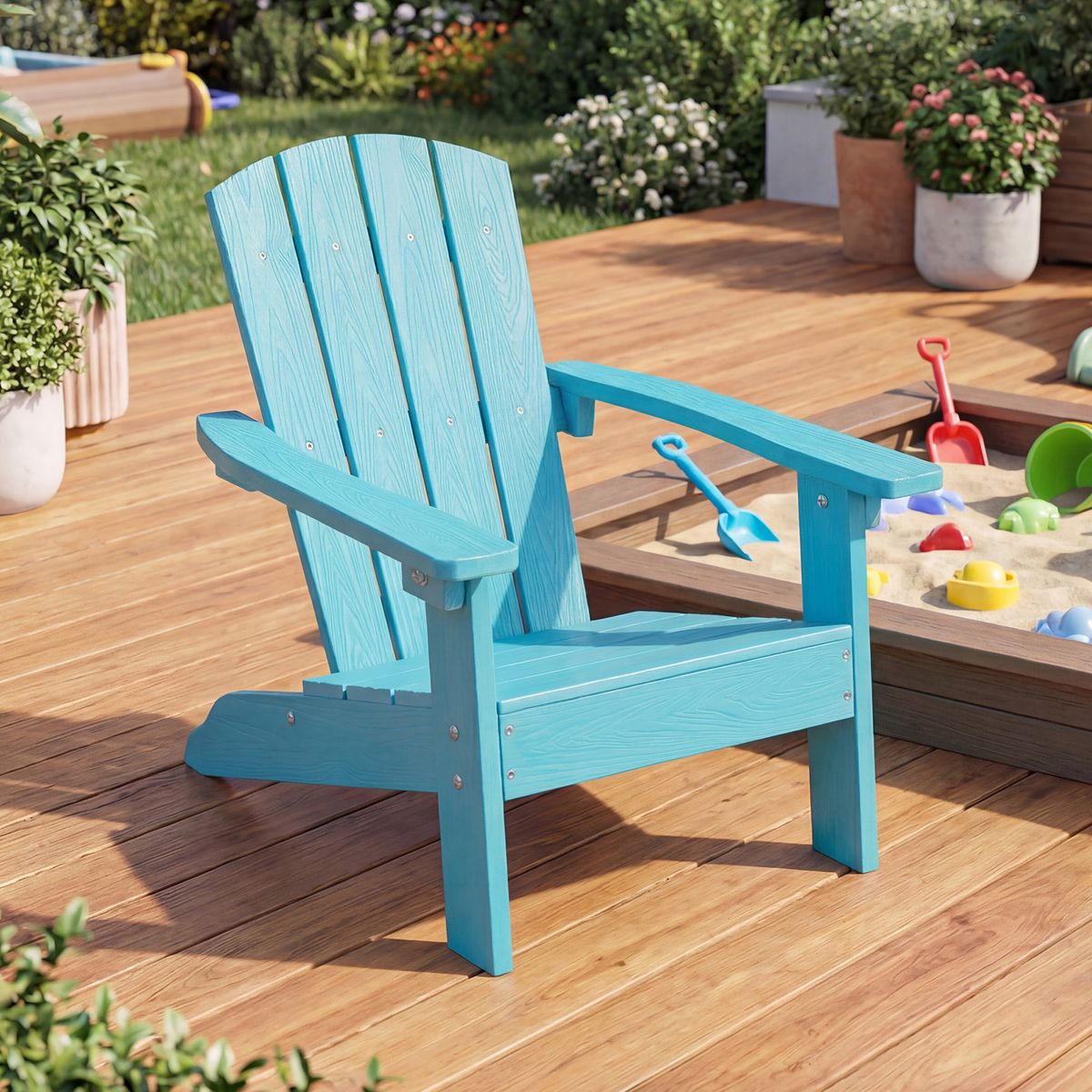 Coast Kinder Adirondack Tuinstoel - ergonomische rugleuning - weerbestendig HDPE - bruin