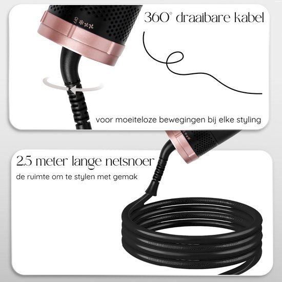 Sansbeauté® 4-in-1 Fohnborstel met Diffuser - Multistyler - Airstyler - Haarborstel - Krulborstel - Haarborstel - Stijlborstel - Warmteborstel - Volume en Krullen