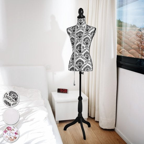 tectake® - paspop - damesbuste torso - wit - hoogte verstelbaar - 402566