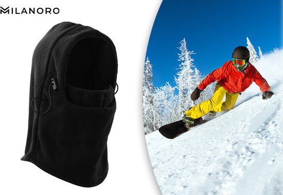 Balaclava - ski/snowboard gezichtsmasker - nekwarmer uniseks zwart