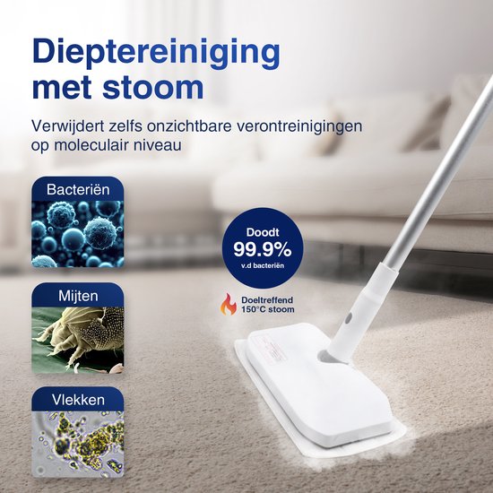Samako Royal Elite Stoomreiniger - Handstomer - Vlekkenreiniger - Diepte reiniging voor vloer, bank, badkamer en tapijt - Tapijtreiniger