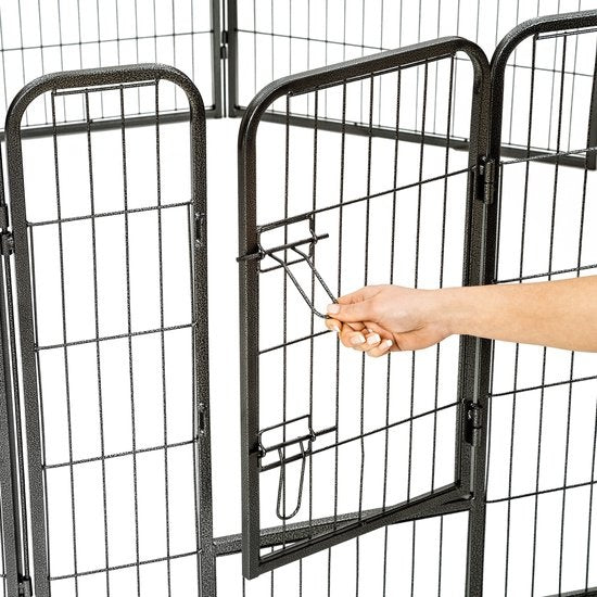 8-hoekige puppyren hondenren puppykennel 80 cm hoog Ø 210 cm 401717
