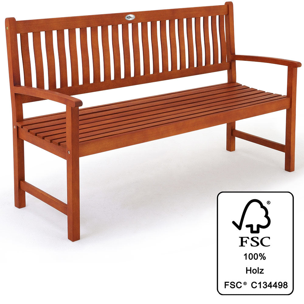 Casaria Tuinbank Maxima - 3-zits 152 cm FSC®-Gecertificeerd – Bruin