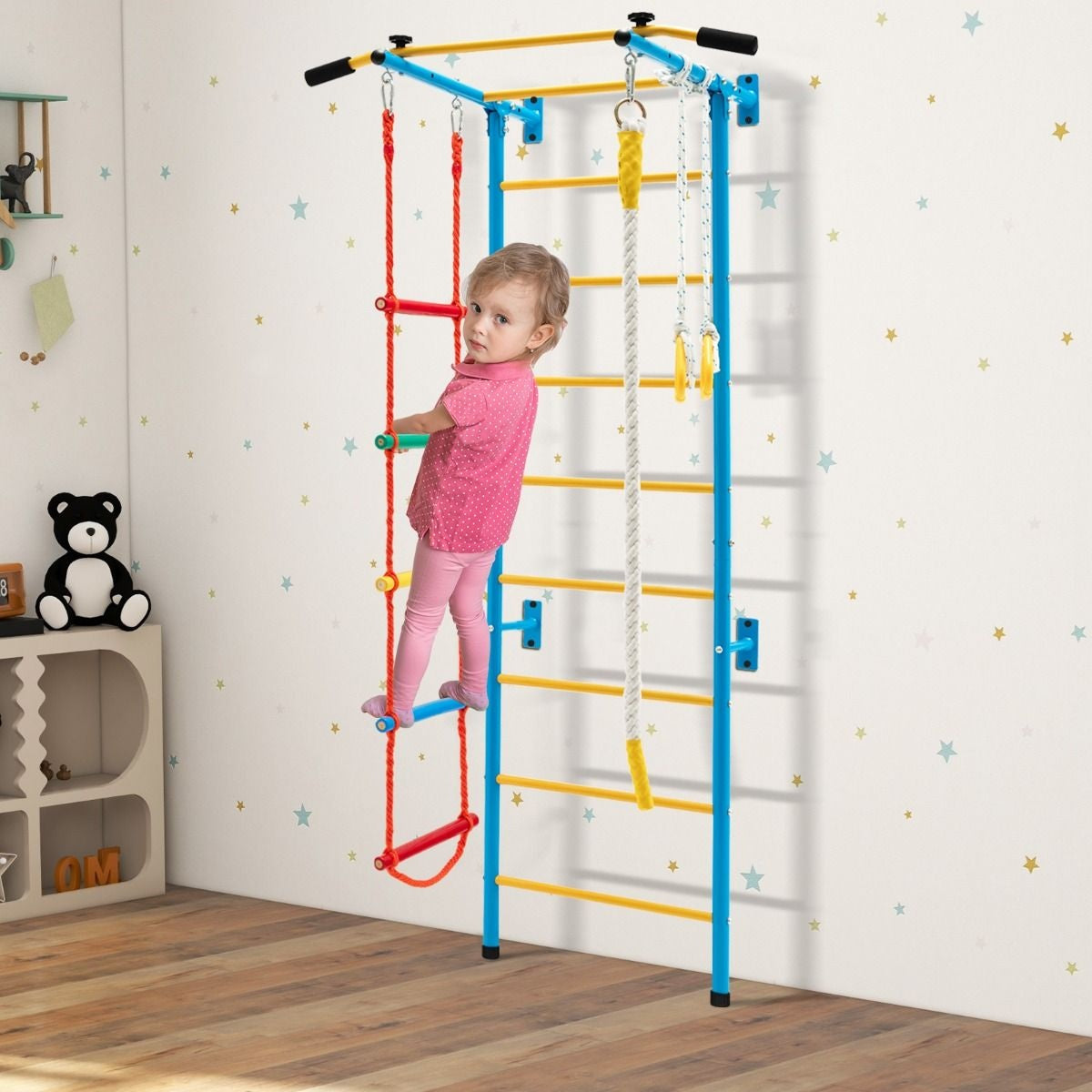 Coast Klimrek Voor Kinderen - Met Ringen - 110 x 83 x 220 cm - Geel