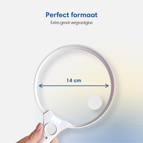 SafeLife Vergrootglas met verlichting – 3 x LED – 2x 4x 25x – Leesloep voor ouderen - Loeplamp met led verlichting - Vergrootglas voor volwassenen