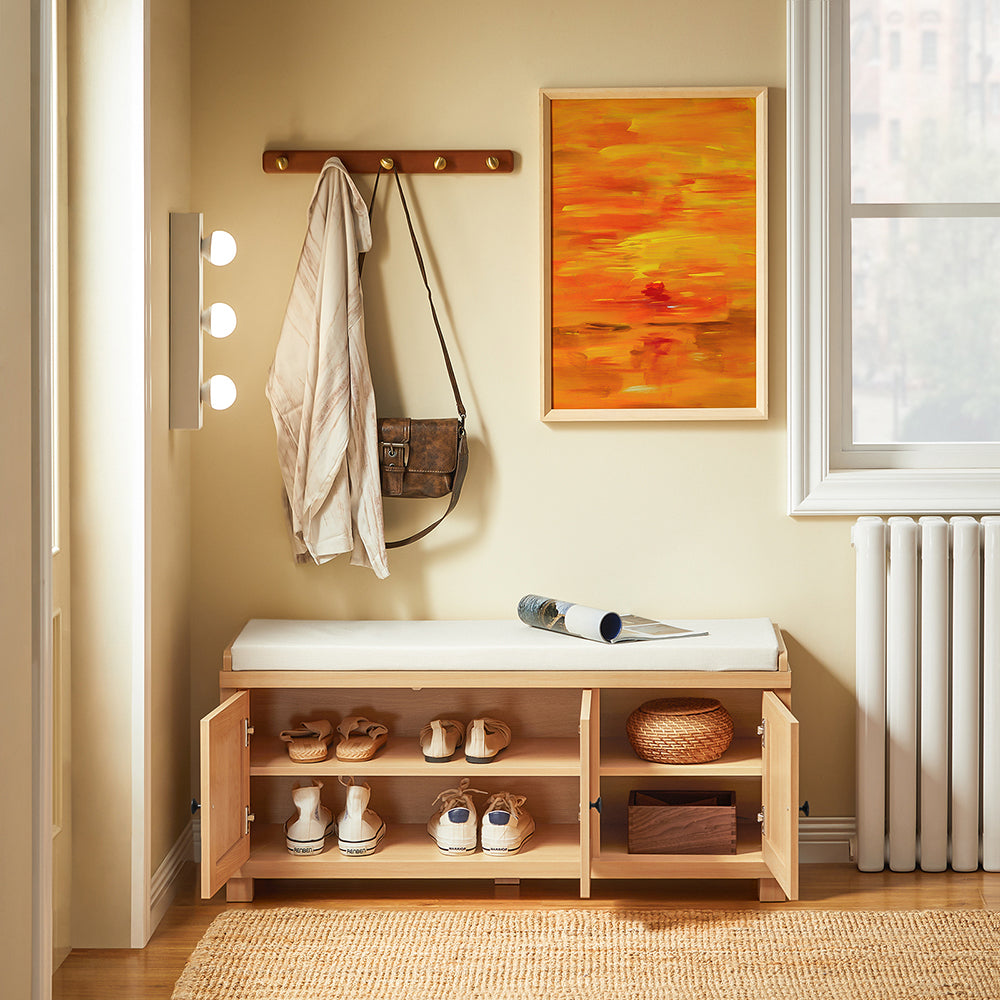 SoBuy FSR188-N Schoenenbank – Comfortabele Zitbank met Opbergruimte voor Hal of Slaapkamer (104 x 35 x 47 cm)