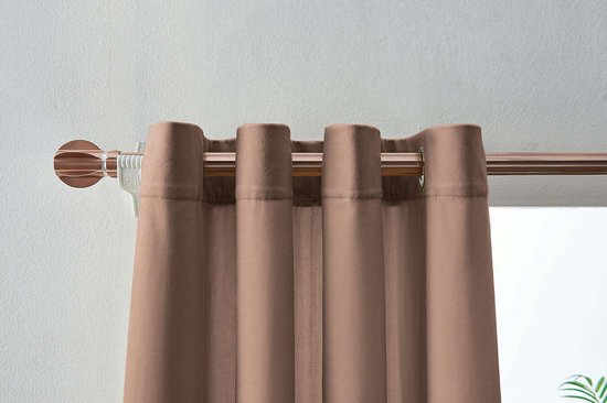 Larson - Velvet Gordijnen - 1,4 m x 2,5 m - Ringen - Roze
