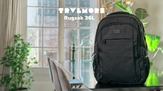 TRVLMORE Rugzak - 36L - 17,3 inch - Laptop Rugtas - Schooltas - Unisex - Spatwaterdicht Grijs